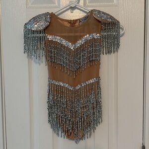 Glamour Tan and Silver sequin and beaded Kids Costume